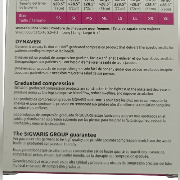 DYNAVEN | Compression Hosiery Thigh High Light Beige Size LS 20-30mmHg 972NLSW66 - Picture 5 of 12